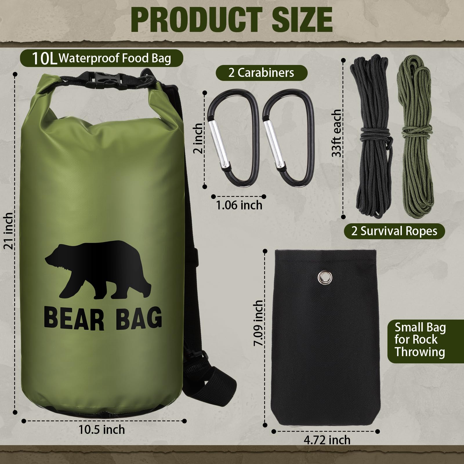Amazon.com: Foilswirl 1 Set Bear Food Bag for Camping Ultralight